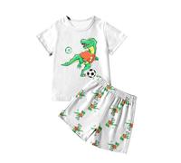 Pyjamas pour Filles Ensemble T Shirt Tops et Pjs Shorts Manche Courte Top Short Plage Enfant Vêtements Fille Ado Coton Ensembles de Pyjama Enfants Bambin 1-5 Ans