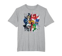 Pyjamasques Heroes Save The Day T-Shirt, Homme Grandes Tailles, Gris Chiné, 2X Tall