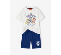 Pyjashort bicolore garçon Pat'Patrouille ecru/bleu roi 10A