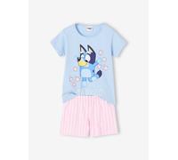 Pyjashort fille coton Bluey rayé rose 3A