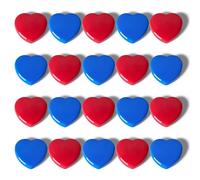 PYJLBX Aimant Frigo - 20PCS Cœur Aimant Puissant, Petit Aimants Tableau Magnétique, Mini Aimants Décoratifs Magnet Frigo Aiment pour Tableau Blanc, Cuisine, Calendrier,Carte,Bureau,École (Rouge+Bleue)