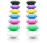 PYJLBX Aimant Frigo, Aimant Puissant, 14PCS Aimants Tableau Magnétique, Magnet Frigo, Transparent Petit Aimant Tableau Blanc Rond Magnets, pour Tableau Magnetique Frigo, L'École, Casiers (7 Couleurs)