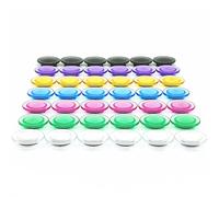 PYJLBX Aimant Frigo, Aimant Puissant, 42PCS Aimants Tableau Magnétique, Magnet Frigo, Transparent Petit Aimant Tableau Blanc Rond Magnets, pour Tableau Magnetique Frigo, L'École, Casiers (7 Couleurs)