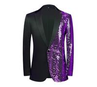 PYJTRL Blazer à paillettes pour homme Vert/bleu/doré, lilas, M