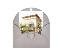 Pyjwyfmy Bâtiment antique avec branche d'olivier romaine et imprimé grec, cartes de vœux vierges et enveloppes, cartes de vacances nacrées, cartes de 10,2 x 15,2 cm