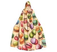 PYJWYFMY Cape à capuche unisexe en velours pour adultes, motif macaron biscuit, pour Halloween, Noël, cosplay, costume