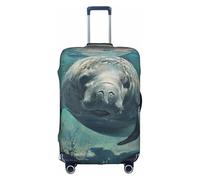 Pyjwyfmy Crazy Save Manatee Housse de valise avec élastique pour valises Tailles S/M/L/XL, blanc, Medium