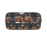 Pyjwyfmy Grande trousse de rangement de grande capacité avec motif maison de village de Noël