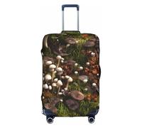 Pyjwyfmy Housse de valise à motif champignons sauvages - Housse de bagage de voyage élastique pour valises (tailles S/M/L/XL), blanc, Small