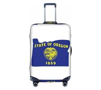 Pyjwyfmy Housse de valise avec élastique pour valises avec motif carte de l'État de l'Oregon (tailles S/M/L/XL)