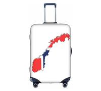 Pyjwyfmy Housse de valise avec élastique pour valises - Motif carte du drapeau norvégien (tailles S/M/L/XL)
