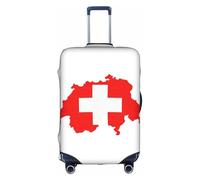 Pyjwyfmy Housse de valise avec élastique pour valises - Motif carte du drapeau suisse (tailles S/M/L/XL)