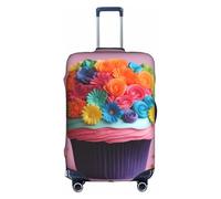 Pyjwyfmy Housse de valise colorée avec élastique pour valises - Motif cupcakes arc-en-ciel - Tailles S/M/L/XL), blanc, Medium