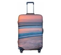 Pyjwyfmy Housse de Valise Imprimé Coucher de Soleil Plage - Housse de Bagage de Voyage avec Élasticité pour Valises (S/M/L/XL), blanc, Large