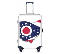 Pyjwyfmy Housse de valise imprimée carte de l'État de l'Ohio - Housse de bagage de voyage avec élastique pour valises (tailles S/M/L/XL)