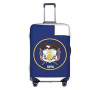 Pyjwyfmy Housse de valise imprimée carte drapeau de l'Utah - Housse de bagage de voyage avec élastique pour valises (tailles S/M/L/XL)