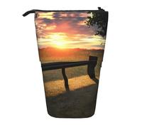 Pyjwyfmy Lonely Bench Trousse à crayons télescopique avec impression coucher de soleil pour fournitures de bureau ou d'étude