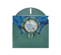 Pyjwyfmy Lot de cartes de vœux nacrées avec drapeau du Dakota du Sud, cartes d'anniversaire vierges et enveloppes, cartes de remerciement