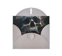 Pyjwyfmy Lot de cartes de vœux nacrées avec imprimé tête de mort fantôme horreur, cartes d'anniversaire vierges et enveloppes, cartes de remerciement