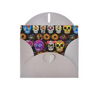 Pyjwyfmy Lot de cartes de vœux nacrées avec imprimé tête de mort rose, cartes d'anniversaire vierges et enveloppes, cartes de remerciement