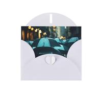 Pyjwyfmy Lot de cartes de vœux nacrées avec motif parapluies de tristesse, cartes d'anniversaire vierges à l'intérieur et enveloppes, cartes de remerciement