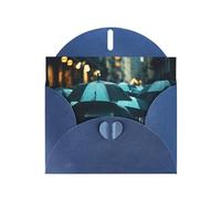 Pyjwyfmy Lot de cartes de vœux nacrées avec motif parapluies de tristesse, cartes d'anniversaire vierges à l'intérieur et enveloppes, cartes de remerciement