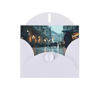 Pyjwyfmy Lot de cartes de vœux nacrées avec motif parapluies de tristesse, cartes d'anniversaire vierges à l'intérieur et enveloppes, cartes de remerciement