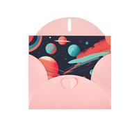 Pyjwyfmy Lot de cartes de vœux nacrées imprimées planètes spatiales, cartes d'anniversaire vierges et enveloppes, cartes de remerciement