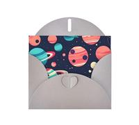 Pyjwyfmy Lot de cartes de vœux nacrées imprimées planètes spatiales, cartes d'anniversaire vierges et enveloppes, cartes de remerciement