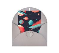 Pyjwyfmy Lot de cartes de vœux vierges et enveloppes imprimées planètes spatiales, cartes de vacances nacrées, cartes de 10,2 x 15,2 cm