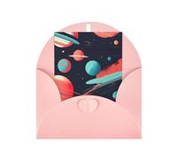 Pyjwyfmy Lot de cartes de vœux vierges et enveloppes imprimées planètes spatiales, cartes de vacances nacrées, cartes de 10,2 x 15,2 cm