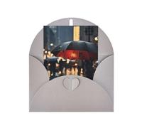 Pyjwyfmy Lot de cartes de vœux vierges et enveloppes, motif parapluies de tristesse et orage, cartes de vacances nacrées, 10,2 x 15,2 cm