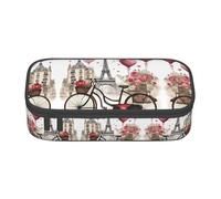Pyjwyfmy Love Paris Tower Coffee Wine Perfume Bicycle Heart Print Big Capacity Pencil Case Office Large Storage High Capacity Bag Pouch Holder Box Makeup Bag