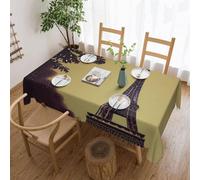 Pyjwyfmy Nappe de table rectangulaire en polyester avec imprimé Tour Eiffel Paris pour salle à manger, pique-nique, événements et restaurants