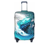 Pyjwyfmy Ocean Wave Housse de valise avec élastique pour valises Tailles S/M/L/XL, blanc, Medium