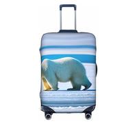 Pyjwyfmy Polar Bear Ice Print Housse de bagage de voyage avec élastique pour valises Tailles S/M/L/XL, blanc, X-Large