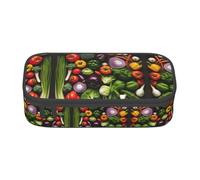 Pyjwyfmy Présentation de divers légumes imprimés grande capacité trousse à crayons bureau grande capacité sac de rangement grande capacité pochette support boîte sac de maquillage