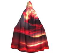 PYJWYFMY Red Sky At Night - Cape à capuche unisexe en velours pour adulte - Imprimé étoilé - Pour Halloween, Noël, cosplay