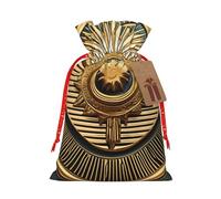 Pyjwyfmy Sac cadeau de Noël imprimé palmier et rivage rocheux, sac d'emballage de Père Noël, sacs cadeaux en toile avec cordons de serrage, sac cadeau