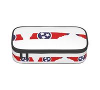 Pyjwyfmy Tennessee State Flag Map Print Trousse à crayons grande capacité de bureau Grande capacité Sac de rangement Grande capacité Sac de maquillage