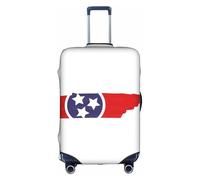 Pyjwyfmy Tennessee State Flag Map Print Valise Cover - Housse de bagage de voyage avec élastique pour valises (tailles S/M/L/XL)