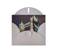 Pyjwyfmy Tower Bridge In London Ensemble de cartes de vœux nacrées, cartes d'anniversaire vierges à l'intérieur et enveloppes, cartes de remerciement