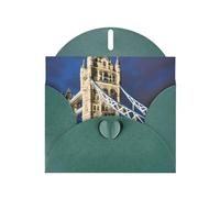 Pyjwyfmy Tower Bridge In London Ensemble de cartes de vœux nacrées, cartes d'anniversaire vierges à l'intérieur et enveloppes, cartes de remerciement