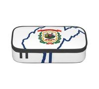 Pyjwyfmy Trousse à crayons de grande capacité avec drapeau de l'État de Virginie occidentale - Grande capacité de rangement - Grande capacité - Pochette de rangement - Boîte de maquillage