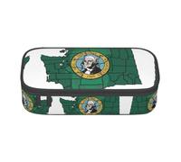 Pyjwyfmy Trousse à crayons de grande capacité avec motif drapeau de Washington - Grande capacité de rangement - Trousse de maquillage