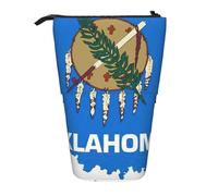 Pyjwyfmy Trousse à crayons sur pied avec drapeau de l'État de l'Oklahoma - Pochette télescopique pour crayons - Pour études ou fournitures de bureau