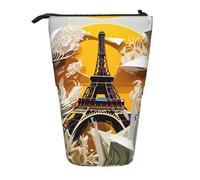 Pyjwyfmy Trousse à crayons sur pied Motif Tour Eiffel de Paris - Pochette télescopique - Portable - Pour études ou fournitures de bureau