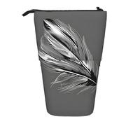 Pyjwyfmy Trousse à crayons télescopique avec imprimé plumes dansantes - Porte-crayons portable pour études ou fournitures de bureau