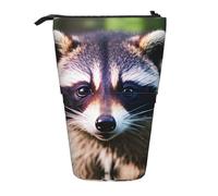 Pyjwyfmy Trousse à crayons télescopique avec motif visage de raton laveur - Pour études ou fournitures de bureau
