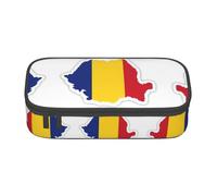 Pyjwyfmy Trousse de rangement grande capacité avec drapeau de la Roumanie - Grande capacité de rangement - Trousse de maquillage